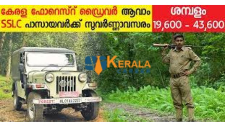 ഫോറസ്റ്റ് വകുപ്പില്‍ ഡ്രൈവര്‍ ജോലി നേടാം;യോഗ്യത പത്താം ക്ലാസ്